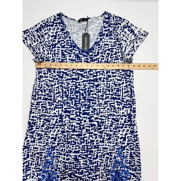 NWT Nora Cora Blue and White Double Side Slit Pattern Maxi Dress Women's Size M - Picture 6 of 7